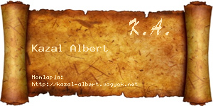 Kazal Albert névjegykártya