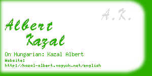 albert kazal business card